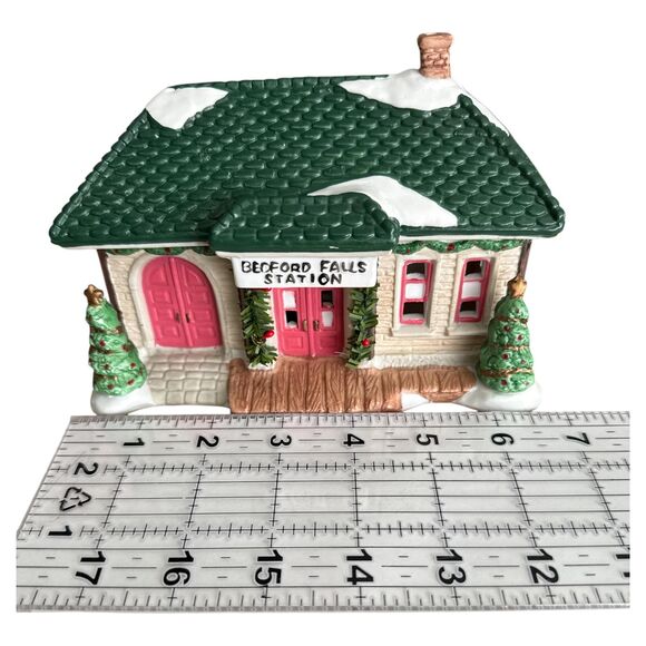 It’s a Wonderful Life Train Station Village House | Bedford Falls Light-Up Decor - Picture 7 of 11